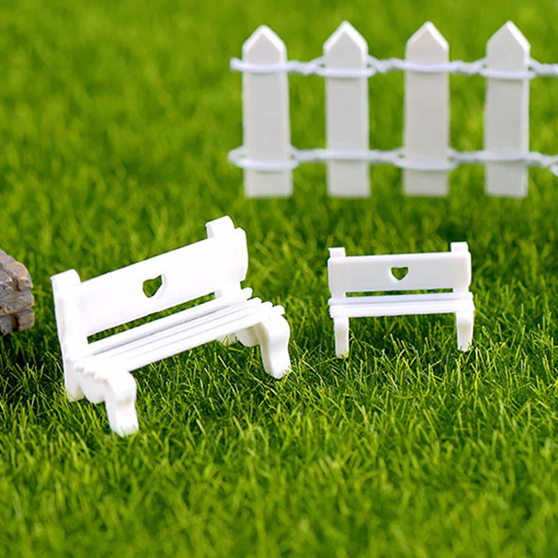 

2pcs Plastic Craft Bench Home Accessories Terrarium Figurines Fairy Garden Miniatures Bonasi Tools Micro Landscape gnome jardin