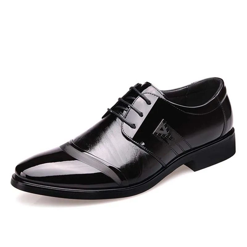 Мужские модельные туфли оксфорды, деловая официальная обувь Мужская Свадебная кожаная офисная обувь, простой стиль, Качественная мужская обувь на шнуровке, размеры 38-47, 329 - Цвет: Черный