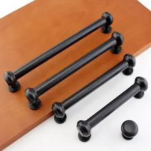 Black Kitchen Cabinet Handle Drawer Pull Handles Dresser Retro Rustic Furniture Knobs Cupboard Hardware Extra Large