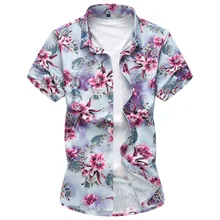 Плюс размер 3XL 4XL 5XL 6XL 7XL костюм 40-130 кг вес мужские летние платья модные с цветочным принтом Мужские рубашки 49