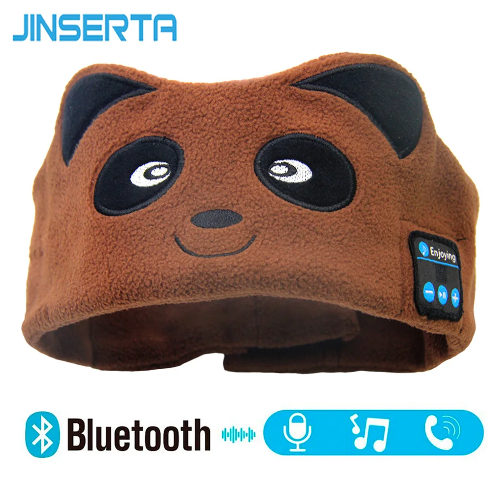 JINSERTA Kids Headphone Wireless Bluetoot Sleeping Mask Phone Headband Sleep Soft Headphone Headset For Music Answering Phone