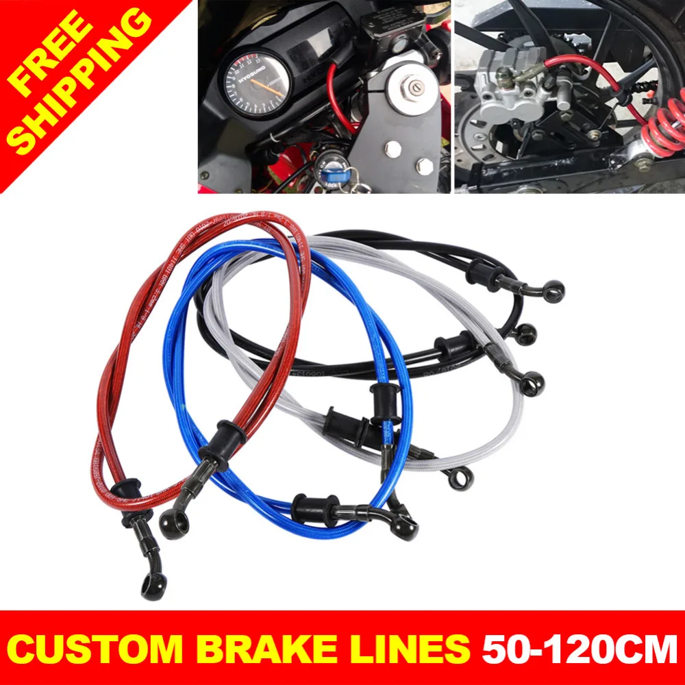 

Motorcycle Braided Steel Hydraulic Reinforce Brake Clutch Oil Hose Line Pipe Fit ATV Dirt Racing Pit Bike Brake Clutch Line Pipe