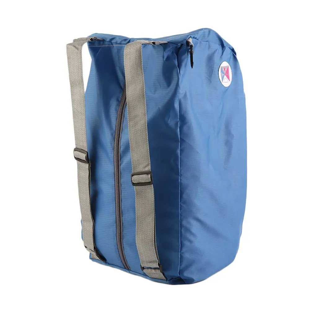 Мужская и женская уличная сумка через плечо, складной Одноцветный спортивный рюкзак на молнии, складная сумка для путешествий, рюкзак для покупок и путешествий - Цвет: Blue