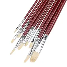 Ensemble de pinceaux pour peinture acrylique, poils en Nylon, à longue poignée, outil de dessin, brosse acrylique à huile pour fournitures artistiques, 9 pièces