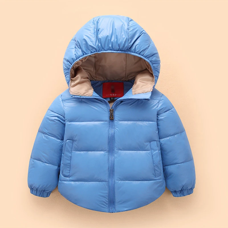 

New High Quality Retail Children's Winter Down Jackets Baby Down Coat Boys Outerwear Hooded Thickening of candy color