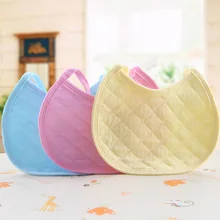 3 шт./партия, нагрудники для детей высокого качества для мальчиков и девочек, хлопковые однотонные Слюнявчики с закругленными краями, детские принадлежности