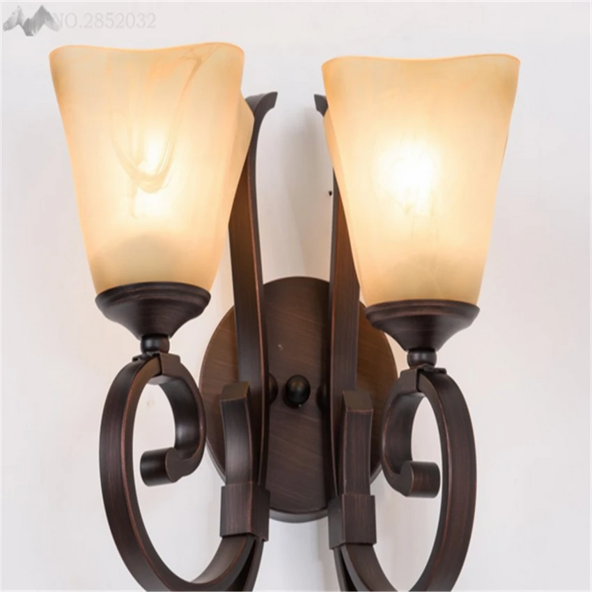 

LFH American Vintage Plated Wall Lamp Retro Loft LED Wall Light Pared Stair Bathroom Iron Wall bedroom cafe living room