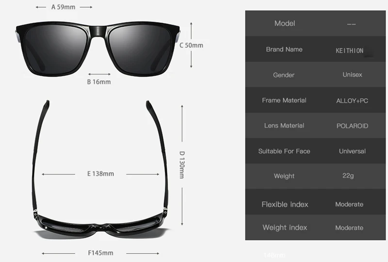 KEITHION Polarized Sunglasses Mens Brand Vintage Driving Sun Glasses Men Fashion Driver Safety Protect UV400 Eyeglasses