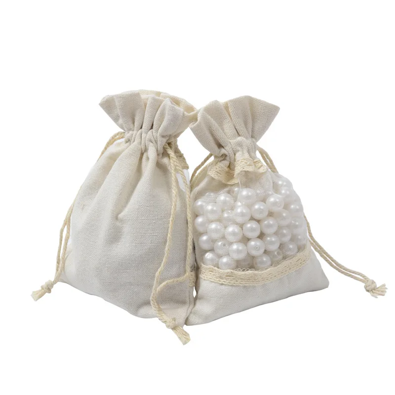 

50pcs10x14cm Small Floral Cotton Drawstring Bag For Packaging Sachet Decorative Bags Lace Organza Gift Bags Jewelry Pouch H4009