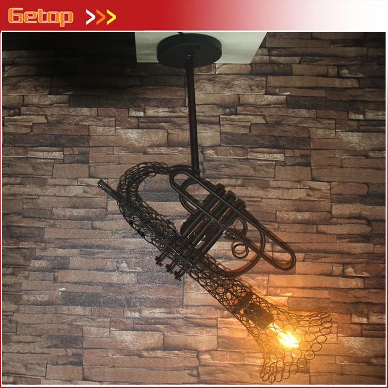 

Retro Wrought Iron Industrial LED Pendant Lamp Creative Sachs Shape LED Artistic Lighting Fixture Cafe Bar Restaurant Lamp
