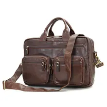 100% Genuine Leather Briefcases Bag Business Men Travel Bags Fashion Designer High Quality Men Messenger Bags Portfolio #J7231