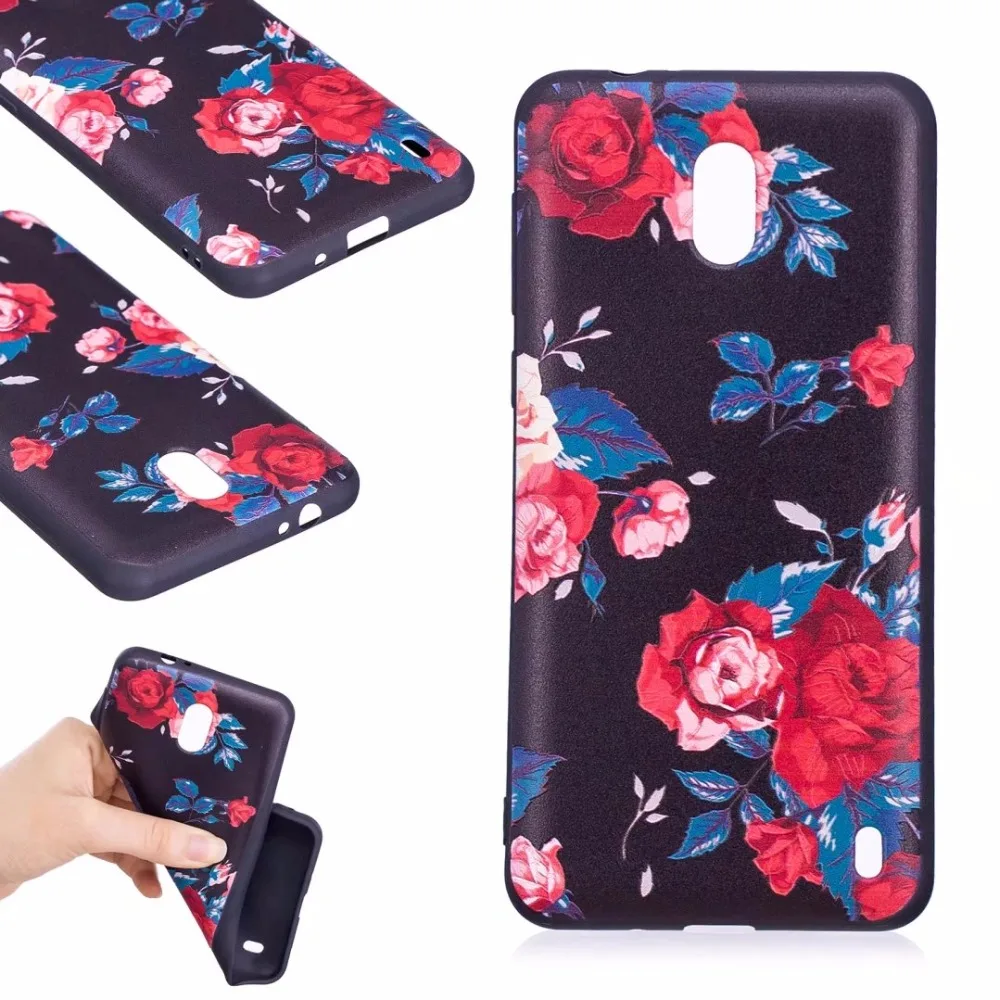 Abhoriz Cover for Nokia 2 Case 3D Patterns Shock Absorbing Soft TPU Phone Caase |
