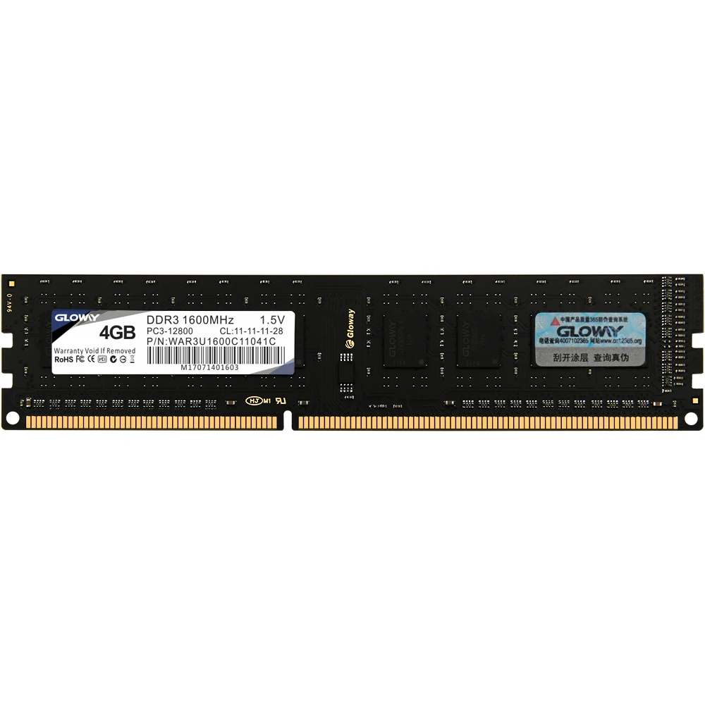 شحن مجاني DDR3 4 جيجابايت 8 جيجابايت 1600 ميجا هرتز ذاكرة عشوائية Ram ميموريال DIMM حاسوب شخصي مكتبي عمر سنوات الضمان