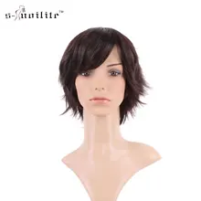 S-noilite настоящие натуральные шелковистые прямые темно-коричневые вечерние парики для косплея, синтетические парики с челкой, короткий парик для женщин