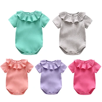 

2020 Baby Rompers Summer Baby Girl Clothes Solid Baby Clothing Roupas Bebe Newborn Clothes Infant Jumpsuits Baby Girl Costume