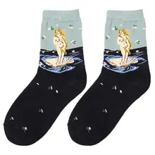 Мода Ренессанс художественная живопись Скейтборд Мужские и женские хлопковые дышащие мягкие носки