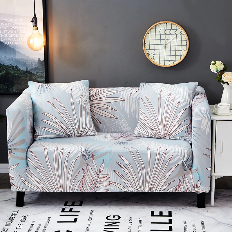 Light Blue Stretch Furniture Covers For Living Room Home Decoration