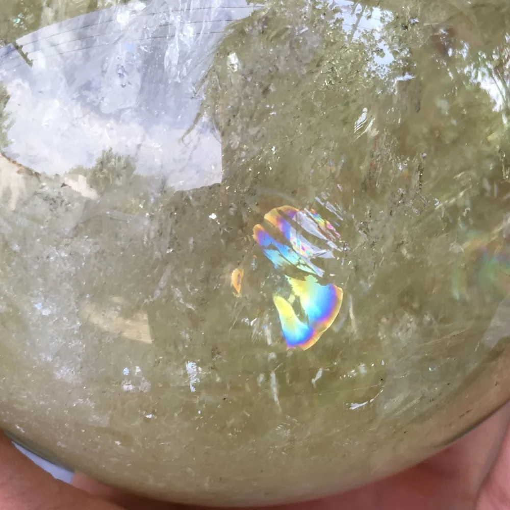 

95-100mm Natural Citrine Sphere quartz crystal ball Healing for decoration