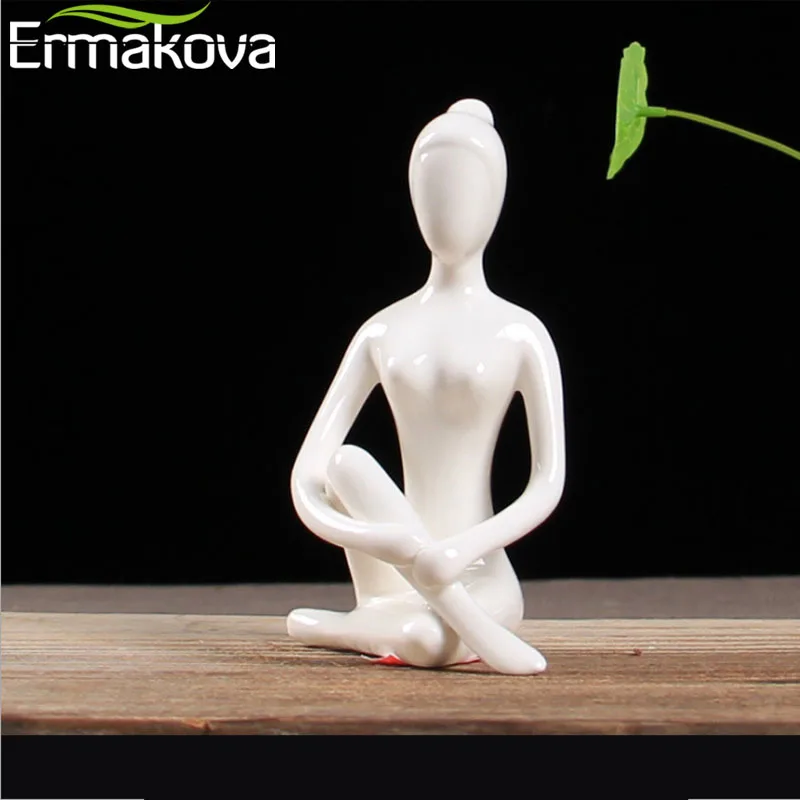 ERMAKOVA Porcelain Ceramic Yoga Pose Figurine Meditation Room Yoga