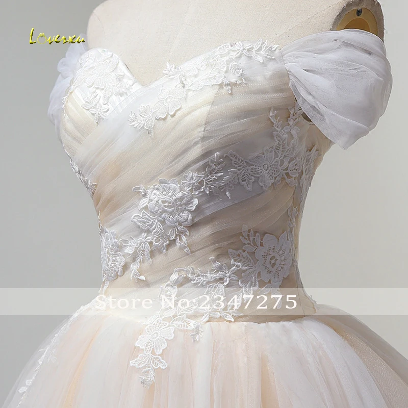 Loverxu/модное Плиссированное свадебное платье трапециевидной формы с вырезом-сердечком, изящное Тюлевое винтажное свадебное платье с аппликацией Vestido De Noiva