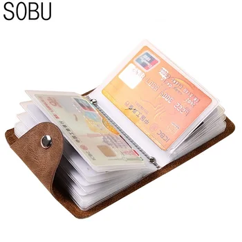 

PU Leather Function 24 Bits Card Case Business Card Holder pinkycolor Women Credit Passport Card Bag ID Passport Card Wallet H92