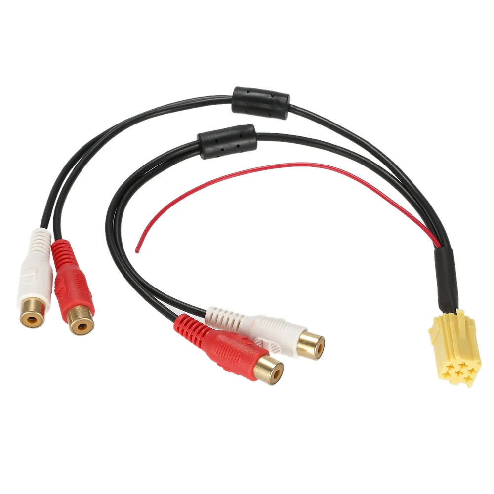 KKmoon Mini 6 Pin ISO адаптер Aux Line Out 4 Chinch Kabel RCA разъем для VW Seat Skoda Blaupunkt VDO Audi Ford