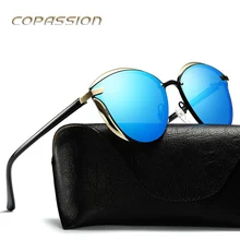 Frame Da Liga de moda óculos polarizados óculos de sol Das Mulheres 2017 Novo Chegada plana Cat Eye óculos de Sol uv400 Óculos de sol oculos de sol feminino