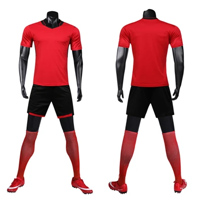 Soccer Jerseys Set Men Boy Survetement Football Uniforms Kit Blank Adult Soccer Jerseys Suit Print Soccer Training Uniforms - Цвет: 1922 red