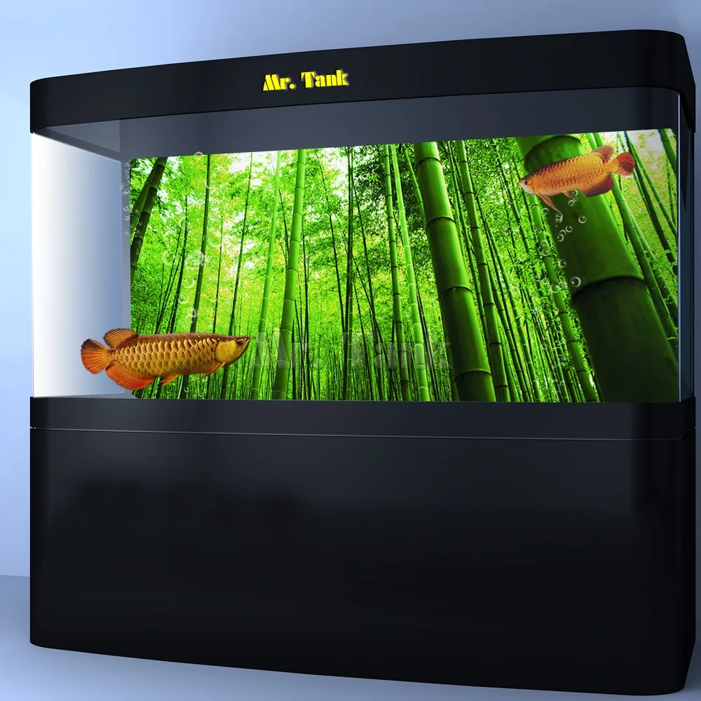 

Custom Size Aquarium Background Poster With Self-Adhesive Bamboo Forest High Glossy PVC Fish Tank Decorative Backdrop Sticker