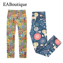 EABoutique 2017 New Spring Fashion cotton floral leggings flower printed girls leggings for 3-12 years old