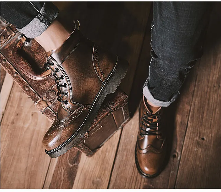 Высококачественные мужские ботинки из натуральной кожи; зимние водонепроницаемые ботильоны; ботинки для верховой езды; уличные рабочие зимние ботинки; мужская обувь