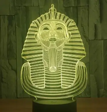 1 шт. 7 цветов Изменение египетского Anubis 3D Bulbing лампа иллюзия цвета Изменение Настольный светильник с черным сенсорным базовый Декор ночной Светильник - Испускаемый цвет: Type 3