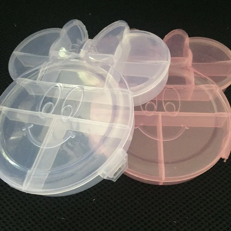 Cartoon Mickey Clear Plastic Storage Box Jewelry Organizer Holder Cabinets For Small objects