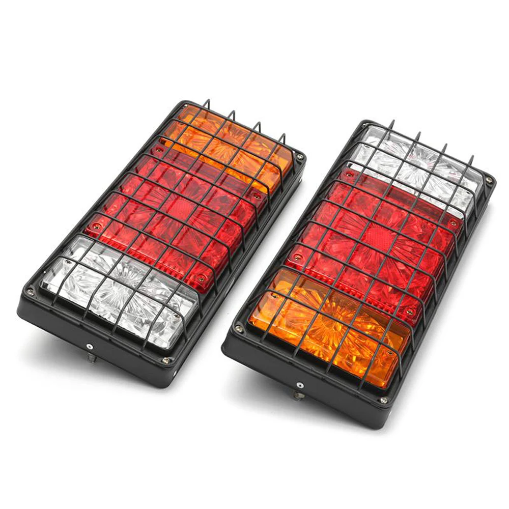 

1 Pair 40 LEDs Car Rear Tail Lights with Net Warning Lamps for Truck Trailer 24V Vehicles Stop Brake Lights Car styling