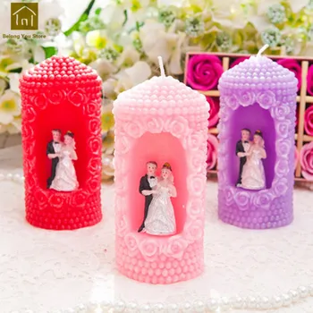 

Romantic Wax Candle Wedding Decoration Creative Bougie Mariage Velas Making Candle Decorative Scented Candles Night Light JKK239
