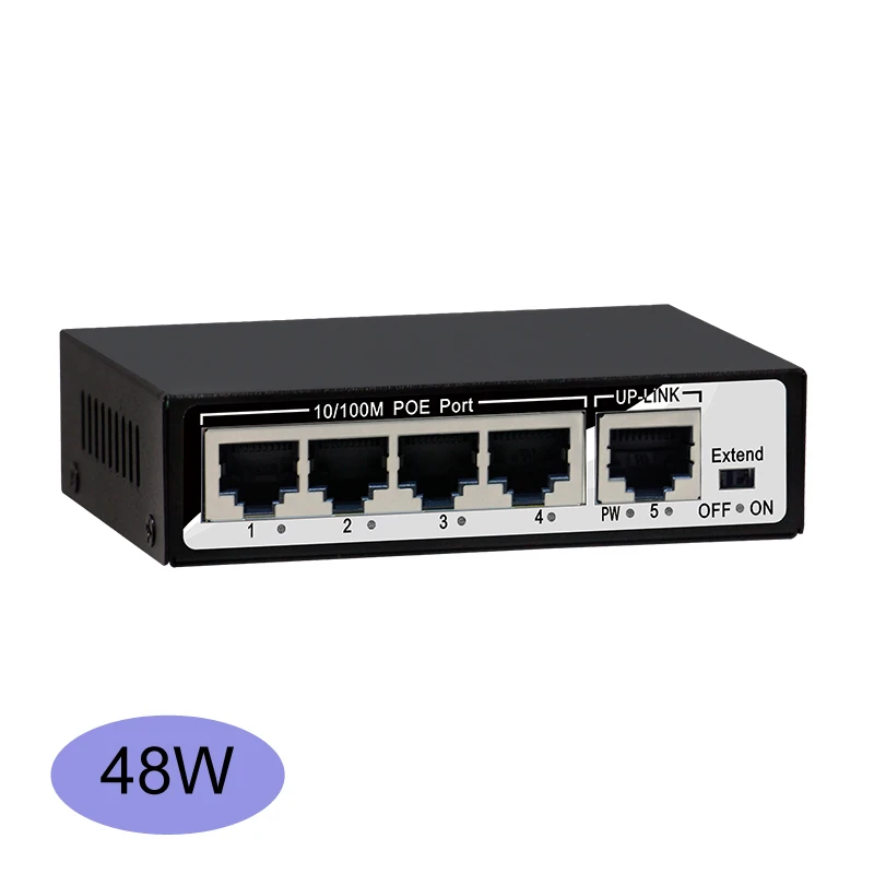 Desktop cheap 4 port smart poe switch 48W 96W high power long POE