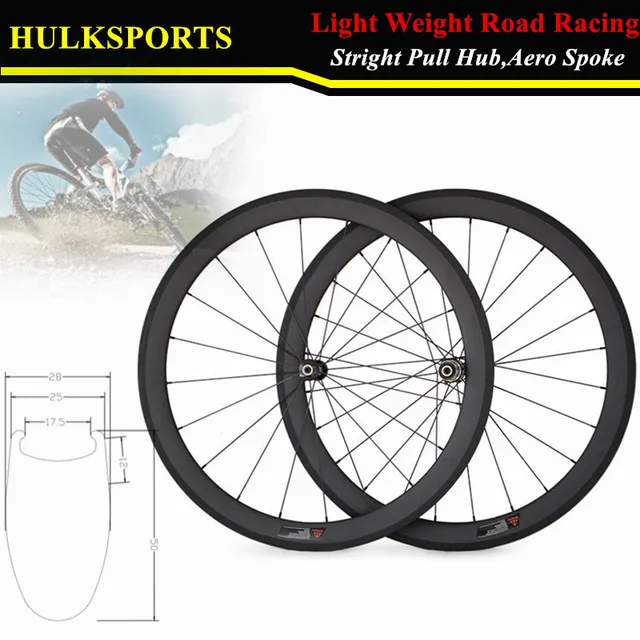 Cheap new arrival!! hotsale 50mm bicycle carbon fiber 50mm clincher wheelset 50mm carbon wheelset single wheel