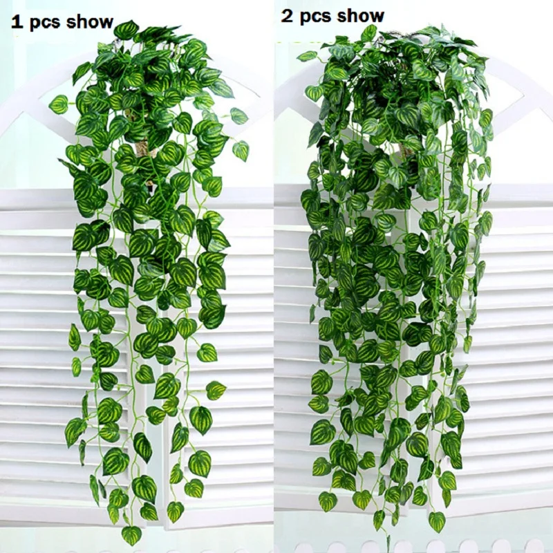 

6pcs Artificial Ivy Leaf Garland Plant Vine Fake Foliage Flowers Home Wedding Wall Decor Silk Artificial Rattan Evergreen Cirrus