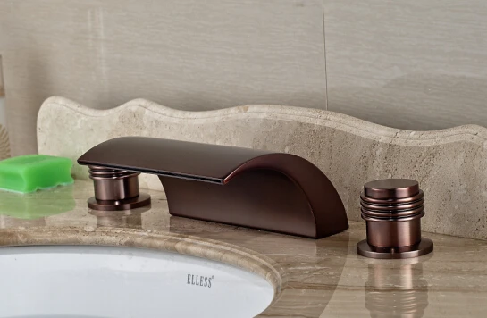 

Luxury the Best Quality Red Oil Rubbed Bronze Bathroom Waterfall Basin Faucet Sink Mixer Deck Mounted