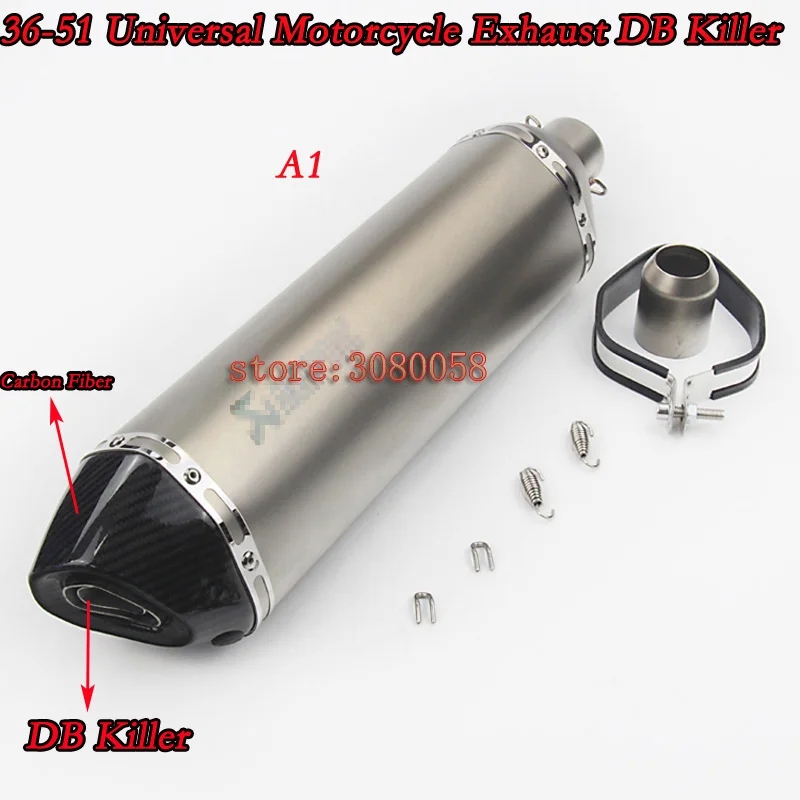 570-370MM-marcado Láser Universal de Escape de la motocicleta escapar Scooter silenciador de fibra de carbono con z750 GSXR600 R6 CBR500