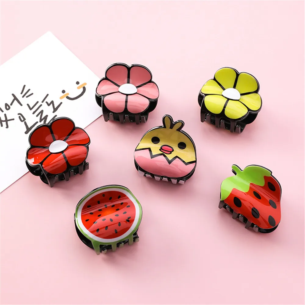 

Women Acrylic Cute Fruit Hair Claws Simple Fashion Crab Claws Hair Clip Make-up Washing Tool Headwear Hair Accessories