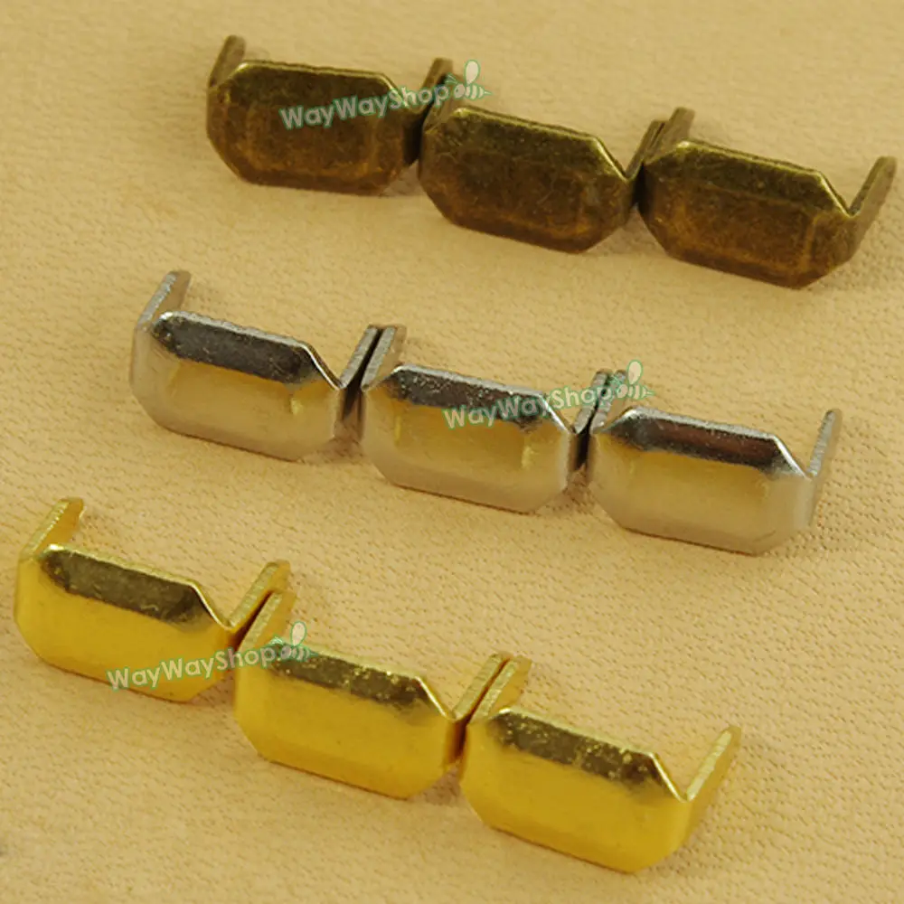 100 Pcs Leather Staples Leathercraft Craft Tool Dressmaking Brass Loops Fastener Holders