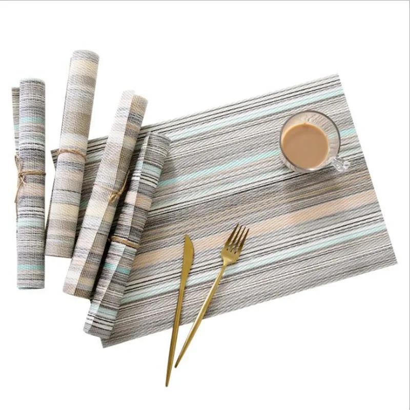 ONEUP 4pcs/lot Elegant PVC Non-slip Placemat Waterproof oil-proof Table mat Tableware Eco-friendly 