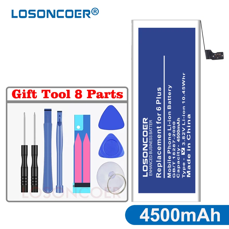 LOSONCOER 4500mAh Use For Apple IPhone 6 Plus 5.5'' / for Iphone6 Global Battery+Free Tools | Мобильные телефоны и