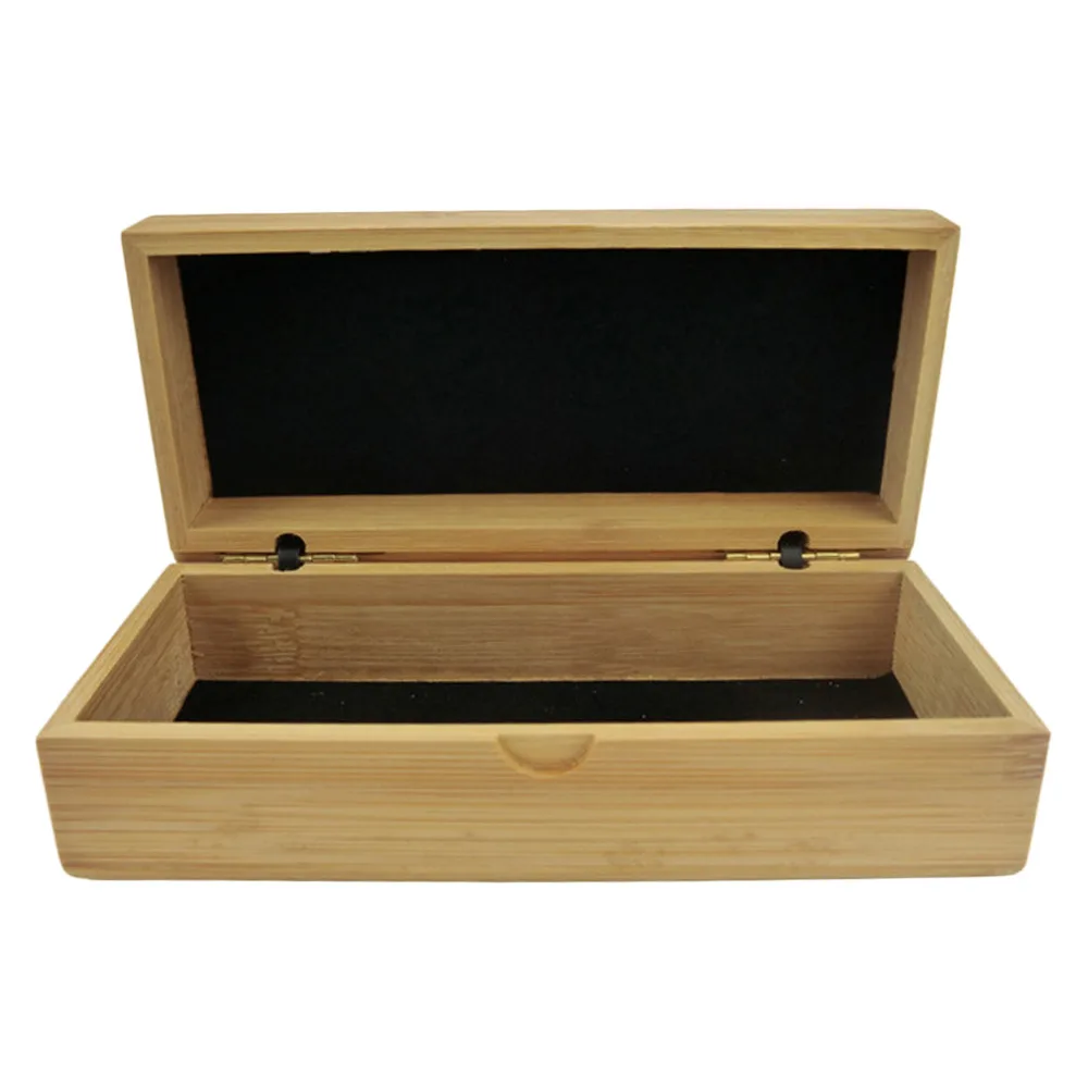 

Rectangle Handmade Wood Grain Hard Eyewear/Sunglasses Storage Clamshell Case Natural Bamboo Frame Glasses Boxes