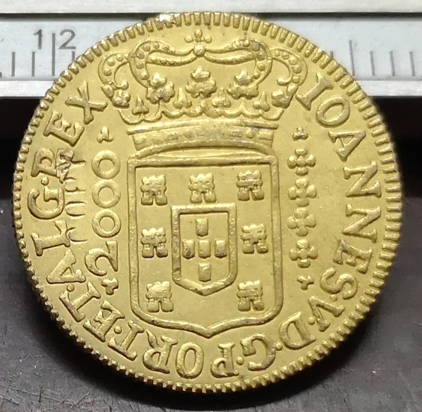 1723 БРАЗИЛИЯ 2000 Reis-Joao V Copy 22 K Золотая монета