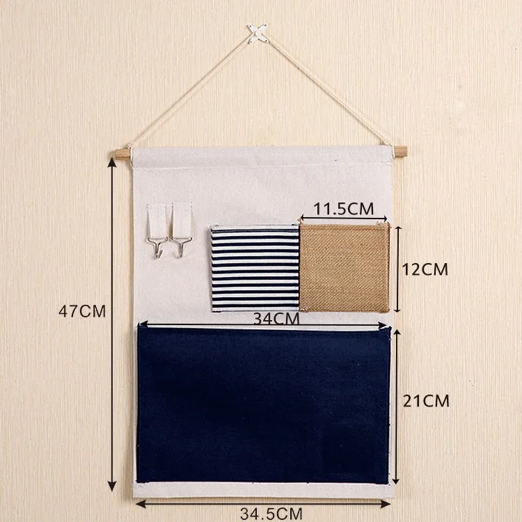 Хлопок и лен многослойной подвесная сумка в задней части и двери на стене