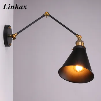 

Industrial Vintage Wall Lamps Simple Style Wall Lights LOFT Little Umbrella Double Arm Bedside Lamp Restaurant Light Fixtures