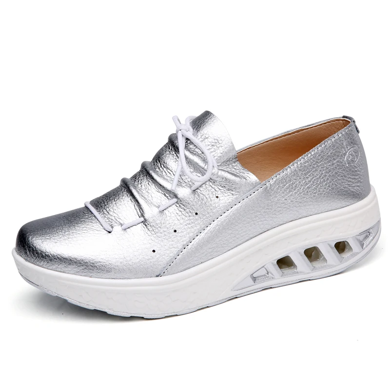 

2019 Autumn Classic leather Women Tennis Shoes Soft Height Increasing Comfort Female Sneaker Stable Non-slip Fitness Shoes Lady