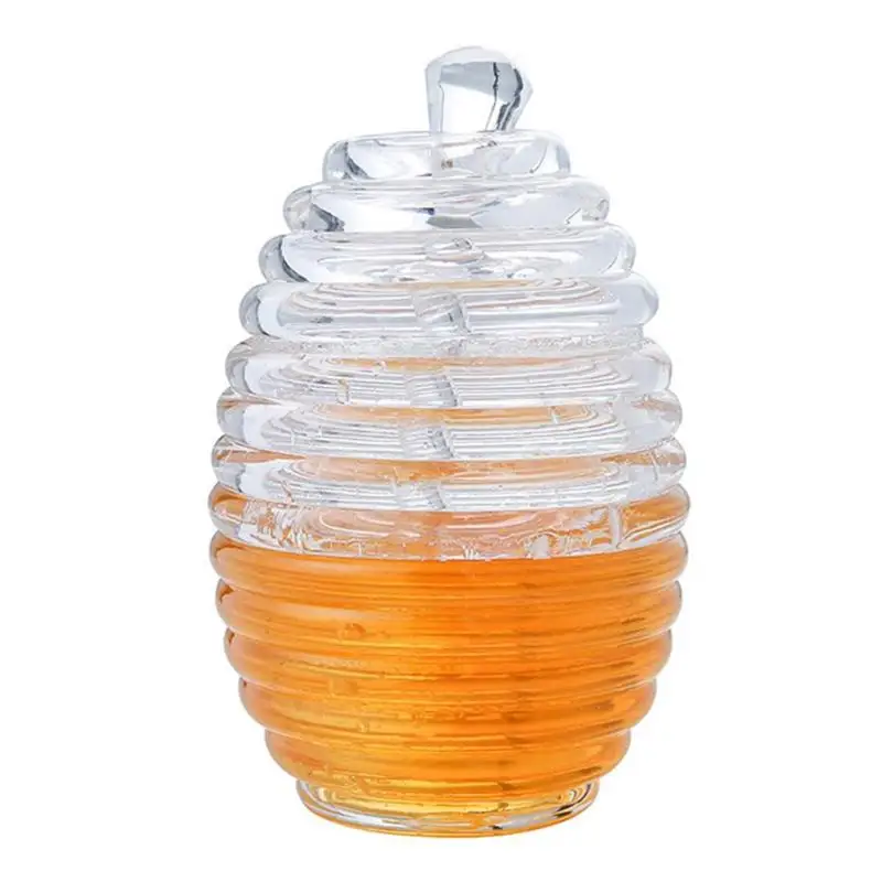 

Plastic Honey Storage Bottle Kitchen Container Honey Dispenser Jar Juice Syrup Kettle Transparent Oil Pot Kitchen Accessories